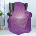 thumbnail image 4 of Abstract Soft Flannel Fleece Throw Blanket, Flower of Life in Vibrant Psychedelic Tones Love Soul Display, Cozy Plush for Indoor and Outdoor Use, 50" x 70", Fuchsia Purple, by Ambesonne, 4 of 5