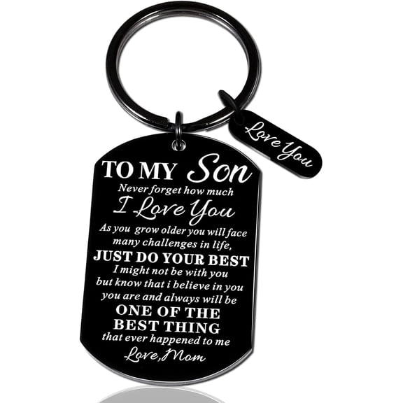 Son Gifts From Mom Fathers Day Gift For Sons To My Son Keychain Gifts From Mom Easter Birthday Christmas Graduation Gift For Sons 12-14