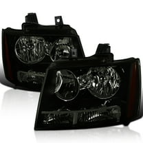 Spec-D Tuning Black Smoke Headlights Compatible with 2007-2013 Chevy Avalanche, Left Right Pair Headlamp Assembly