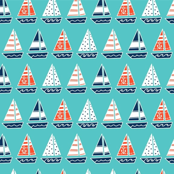 Cute Sailboats Pattern Premium Roll Gift Wrap Wrapping Paper