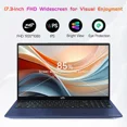 thumbnail image 5 of 17.3" FHD Laptop Computer Intel Core i3-1215U 6-Core Processor (Up to 4.4GHz) 16GB RAM 1TB SSD Intel UHD Graphics 65W GaN Type-C Charger Backlit Keyboard Fingerprint For Home Student Business Blue, 5 of 9