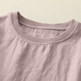 thumbnail image 3 of Tsesme Linen T-shirt for Women Round Neck Short Sleeve Loose Tees Summer Casual Comfy Basic Tops, 3 of 8