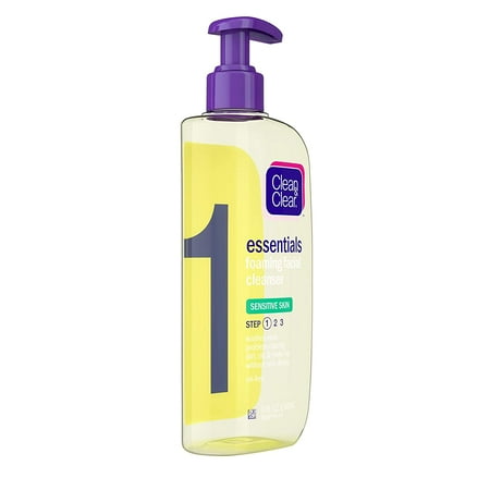 CLEAN & CLEAR Foaming Facial Cleanser Sensitive Skin 8 oz (Pack of 2)