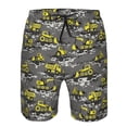 thumbnail image 4 of Kdxio Modern Yellow Excavator Pattern Mens Casual Shorts - Drawstring Summer Beach Sports Shorts for Men, 4 of 9