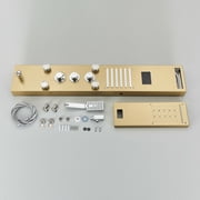 Senlesen Brushed Gold Shower Panel Tower LED Rain&Waterfall Massage System Body Jet