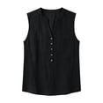 thumbnail image 4 of SwiftWear Women's Summer Button Down Tank Top Soft V-Neck Sleeveless Cami, Relaxed Fit Casual Cotton Tunic Tops, 4 of 9
