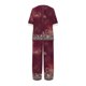 thumbnail image 5 of ICHUANYI Clearance Women's Summer Printed Half Sleeve Round Neck Cropped Top + Casual Pants Suit Set Two Piece Lounge Set(Wine, M) ICHUANYI WER2023081116758, 5 of 5