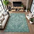 thumbnail image 7 of Addison Rugs Mayfield Premium Machine Washable Traditional Border Teal Rectangle Rug, 10' x 14', 7 of 7