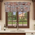 thumbnail image 6 of Red Brick Wall Curtain Valances for Windows, Kitchen Valance Window Treatments Panel 2 Pack, Vintage Farmhouse Stone Rocks Geometric Print Rod Pocket Short Curtains for Bathroom Bedroom 54 x 18 Inch, 6 of 8