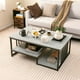 thumbnail image 2 of Costway Mesa De Centro Para Sala De Estar, Mesa De Cóctel Rectangular De 3 Niveles Con Estantes, Textura De Mármol Sintético Y Marco De Metal, Mesa Central Decorativa Con Almacenamiento, 110 Cm Gris, 2 of 5