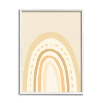Stupell Industries Minimal Rainbow Stripes Neutral Tones Dashed Lines Graphic Art White Framed Art Print Wall Art, Design by Heather McLaughlin