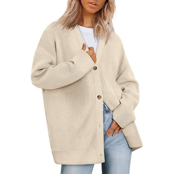 SOMER Cardigan Sweaters for Women Lightweight Cardigans for Women Open Front Oversized Button, Trendy V Neck Loose 2025 Spring Fall Winter Knit Cardigan