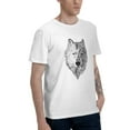 thumbnail image 3 of Floral Wolf T-Shirt for Men Cotton 100% Summer Tops Women Fashion Casual Short Sleeves Round Collar Short-Sleeve Couple Top Tees, 3 of 6