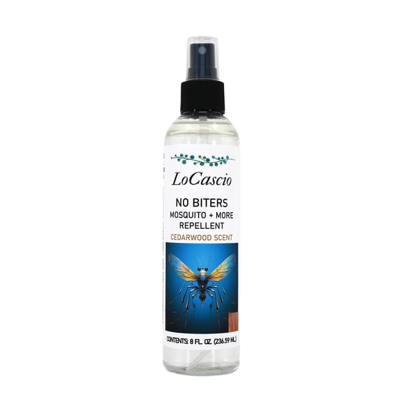 LoCascio No Biters Natural Mosquito & Tick Repellent Spray, Cedarwood Scent, DEET-Free, 8 fl oz