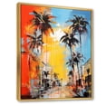 thumbnail image 2 of Designart "Pop Art Palm Trees IV" Floral Floater Framed Canvas Wall Art, 2 of 7