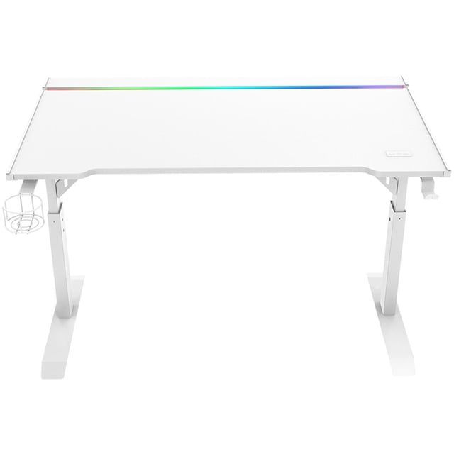 Escritorio ACTECK ERGO DESK PRO ED757 Ergonimico Hasta 100kg 3 Ajustes de altura Iluminación RGB + Porta Vaso Blanco AC-941440