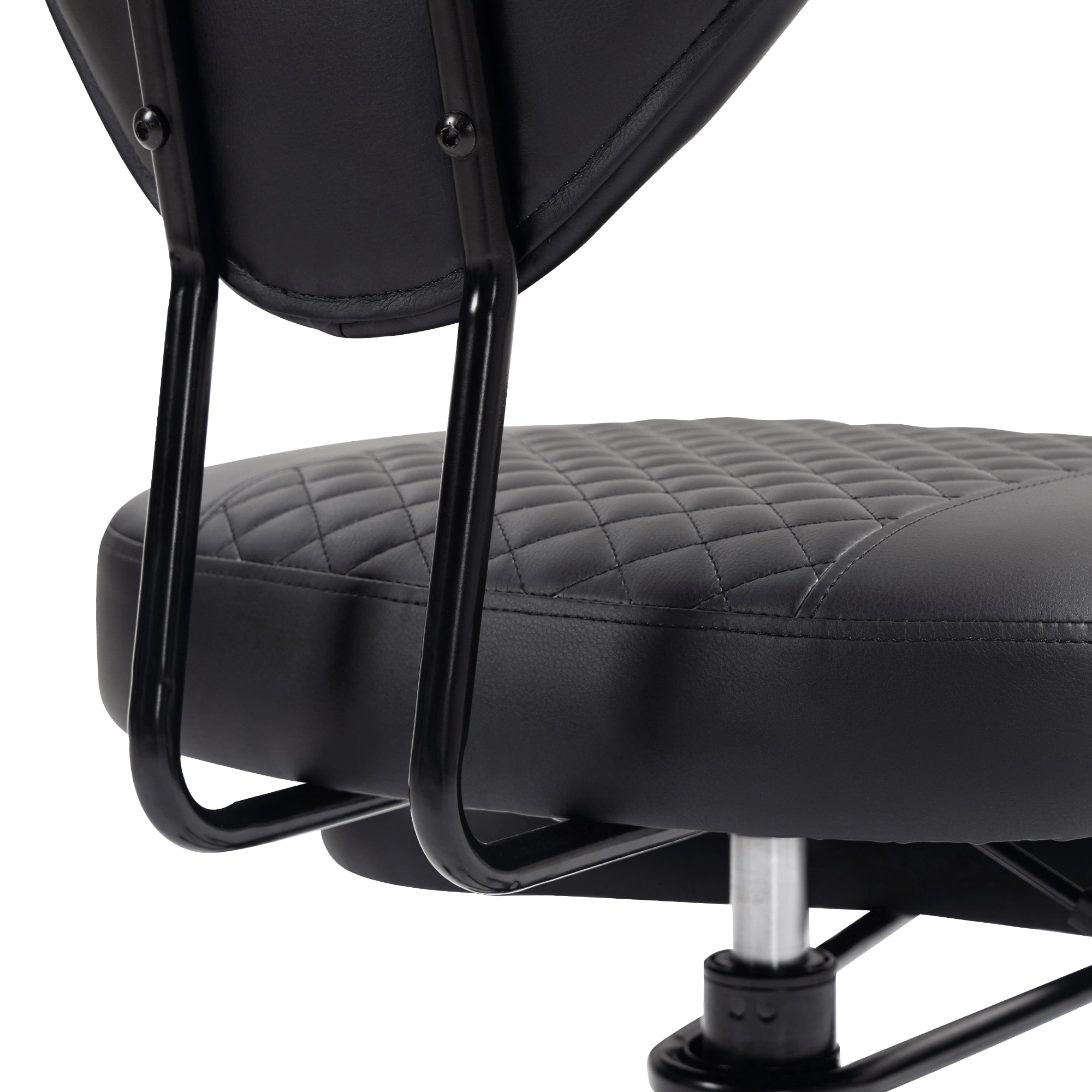 Meditation Chair, Ergonomic Cross Legged Seating Chair with Lumbar Support and Height Adjustable Seat Cushion, Kneeling Chair with 360-Degree Swivel Casters for Office or Yoga, PU Leather, Black