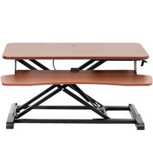 VIVO Wood Colored Height Adjustable Standing Desk Converter Sit Stand Riser