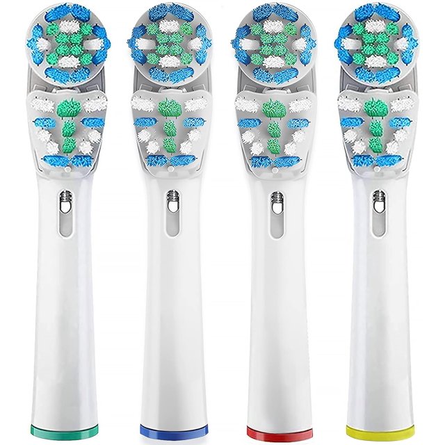 Eyryz 4 PCs Oral B Toothbrush Head, Dual Clean Toothbrush Heads Compatible With OralB Electric Toothbrushes, Braun OralB Replacement Heads
