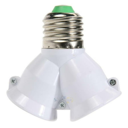 

2 in 1 E27 Lamp Holder E27 Bulb Holder Lamp Socket for LED Light Splitter Base Adapter Bulb T0R6 White R6T1