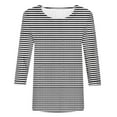 thumbnail image 4 of SnZhen 3/4 Length Sleeve Womens Tops Women's Fashion Casual Printed 3/4 Sleeve Printed T-Shirt Crew-Neck Top, 4 of 4