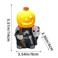 thumbnail image 3 of Mini Pumpkin Head for LED Light, Skeleton Knight Figurines Light up Pumpkin Table Decorations Funny Separated Body&Pumpkin Head Statue Ornaments Unique Holiday Party Decor, 3 of 3