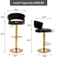 thumbnail image 3 of Lumibee Set of 4 Modern Velvet Adjustable Bar Stools with Backs Set of 4 - Black, 3 of 5