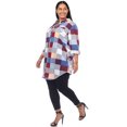 thumbnail image 5 of White Mark Women's Plus Size Light Weight Plaid Print Tunic with Pockets, 5 of 6
