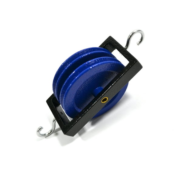 Double Parallel Pulley, 2" Diameter Wheels - Mounted in a Heavy Duty Metal Frame - Eisco Labs