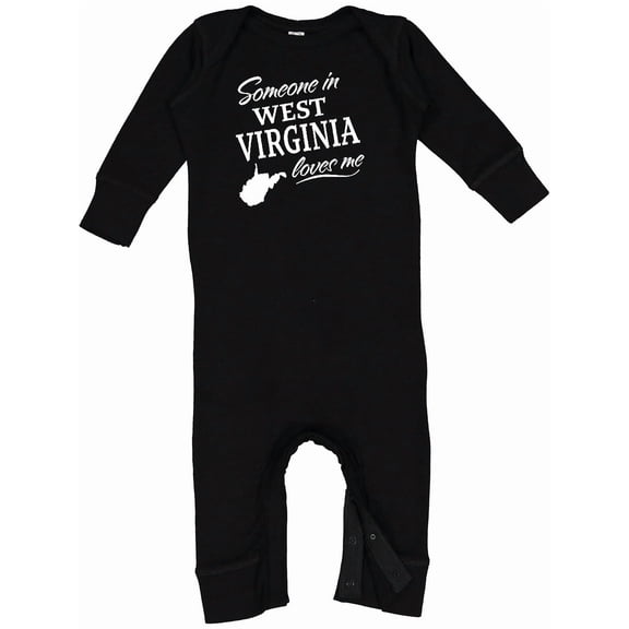 Inktastic Someone in West Virginia Loves Me Baby Romper Coveralls