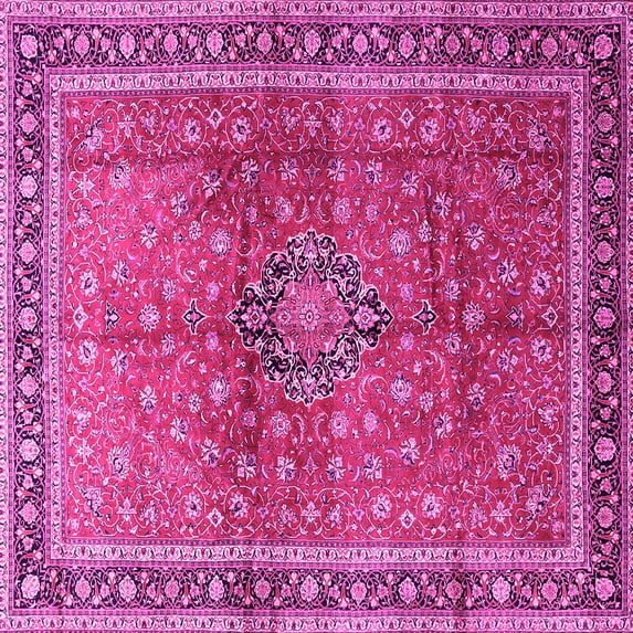 Ahgly Company Indoor Square Persian Pink Traditional Area Rugs, 8' Square
