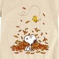 thumbnail image 3 of Peanuts - Snoopy & Woodstock Leaves - Youth Girls Fitted Short Sleeve T-Shirt, 3 of 6