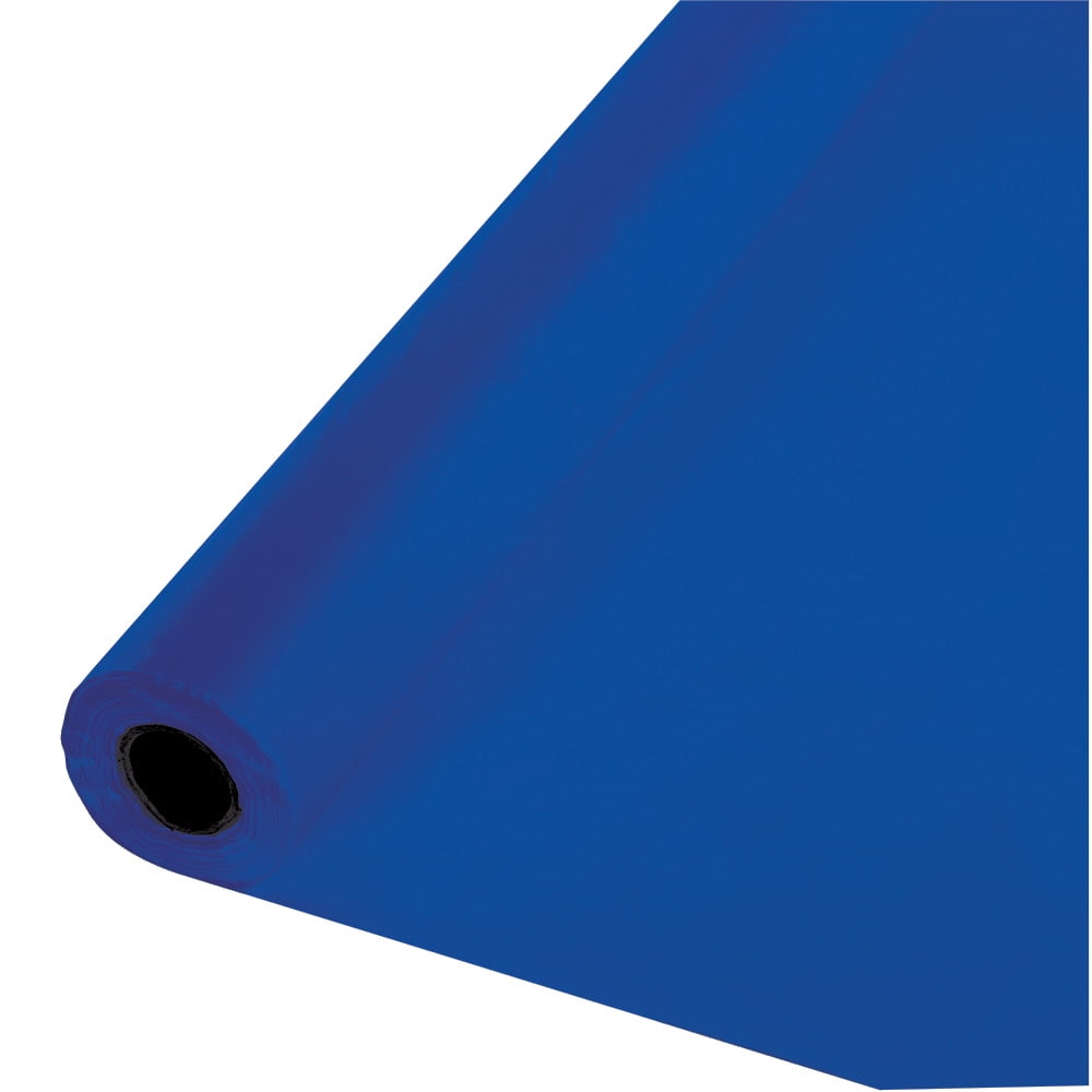 100' Cobalt Blue Disposable Banquet Party Table Cover Roll