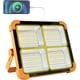 thumbnail image 1 of Foco LED recargable de 100 W, luz de trabajo de 10000 lm, linterna portátil con panel solar, lámpara exterior de 5 modos para camping, sitio de construcción, garaje, taller, 1 of 5
