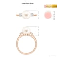 thumbnail image 5 of ANGARA Freshwater Cultured Pearl Three Stone Ring with Diamonds in 14K Rose Gold for Women | June Birthstone, Birthday, Anniversary, Jewelry Gift for Women | Pearl Ring, 5 of 9