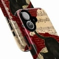 thumbnail image 2 of Gothic Black Cat Phone Case, Vintage Red Sheet Music Collage Art iPhone Cover for iPhone 17 16 15 14 13 12 11 Pro Plus Mini, 2 of 6