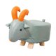 thumbnail image 2 of Reposapiés, reposapiés otomano con forma de animal, sofá portátil de madera multifunción con dibujos animados oveja azul, 2 of 9