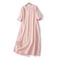 thumbnail image 4 of IROINNID Summer Dresses for Women 2024, Casual Loose Dress for Women with V-Neck and Short Sleeve Summer Soild Color Dresses, 4 of 8
