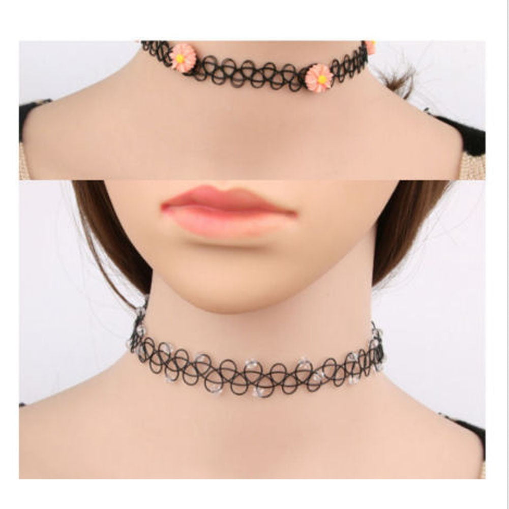 Gothic Lace Choker Hollow Flower Tattoo Wedding Bridal Women Party Necklace  Fashion Jewellery  Buy Gothic Lace Choker Hollow Flower Tattoo Wedding  Bridal Women Party Necklace Fashion Jewellery Online at Best Prices