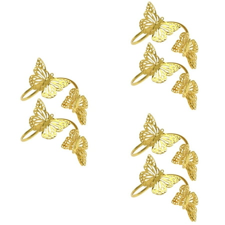 

Raindrops 6 pcs Party Table Napkin Ring Decorative Butterfly Napkin Holders Novelty Butterfly Napkin Buckles