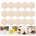 thumbnail image 4 of Landege 100 Pieces Hexagon Wooden Chips Unfinished Wood Slices for Crafts Painting Blank Cutouts Beige Wood Craft Supplies, 4 of 10