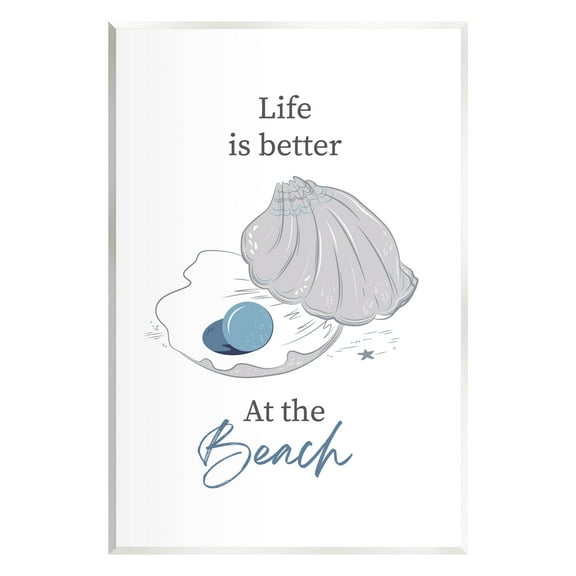 Life Better At Beach Clam Pearl Animals & Insects Graphic Art Unframed Art Print Wall Art