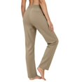 thumbnail image 6 of Gaukiv Womens Straight Pants High Rise Stretch Woven Casual Trousers Business Suit Pants Khaki XL, 6 of 6