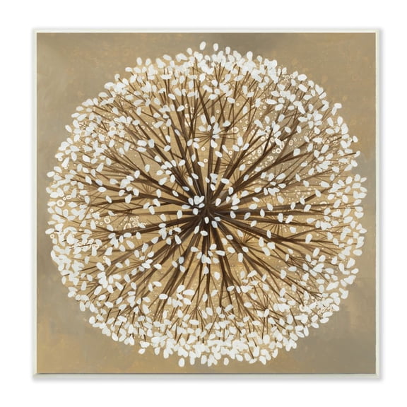 Stupell Industries Abstract Dandelion Flower Full Bloom Brown White Paintings Unframed Art Print Wall Art, 12x12, by Liz Jardine