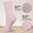 thumbnail image 4 of Loritta 6 Pairs Pilates Socks for Women Non Slip Yoga Socks Crew Athletic Ballet Dance Workout, 4 of 6