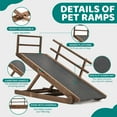 thumbnail image 3 of FICISOG Dog Ramp for Bed, 16" to 24" Height Adjustable Pet Ramp for Couch, Folding Portable Dog Ramp for Small, Old Pet with Upgraded Non-Slip Rubber Surface, Brown | Up to 200lb, 3 of 10