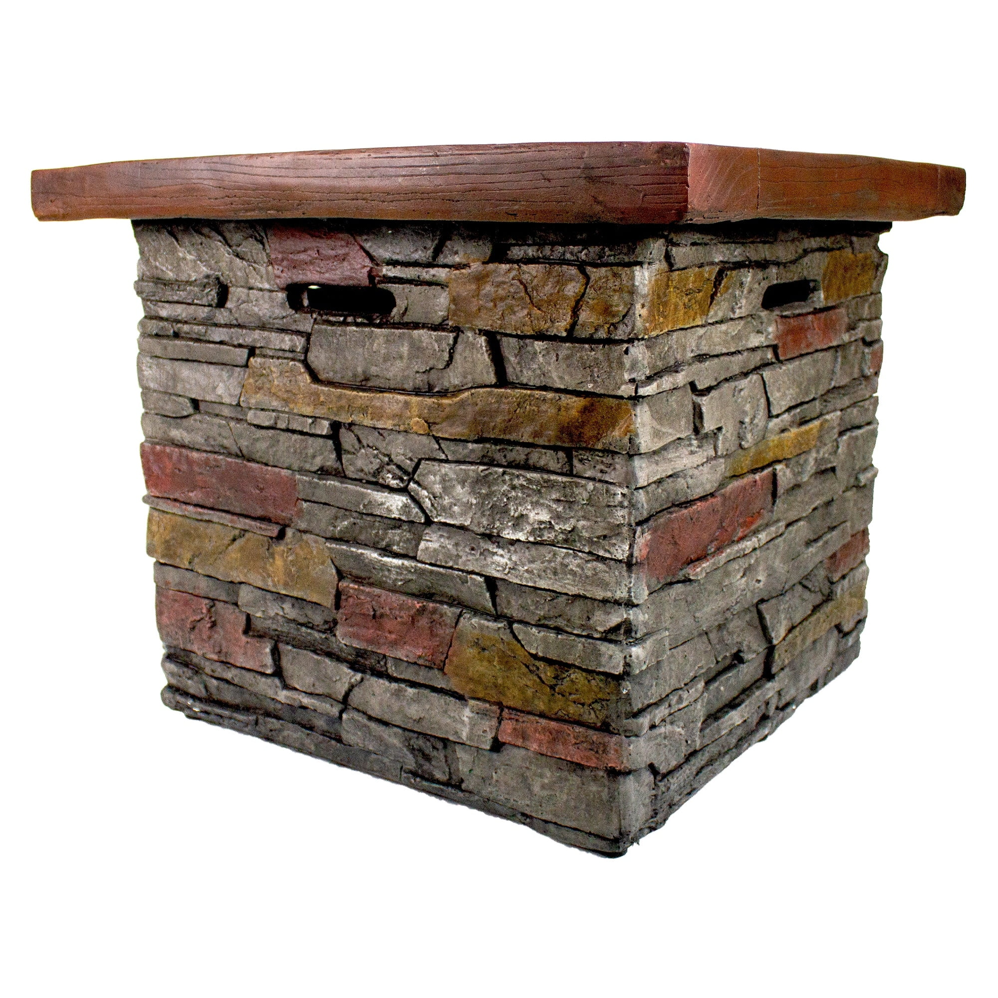 Northlight 30.25" Classic Stone Square Gas Fire Pit