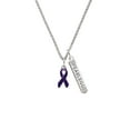 thumbnail image 2 of Delight Jewelry Silvertone Purple Ribbon Silvertone Fearless Bar Charm Necklace, 23", 2 of 4