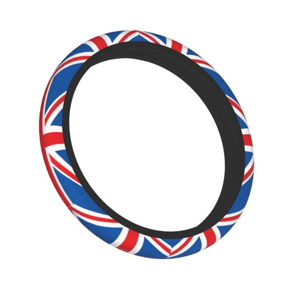 British Flag Elastic Stretch Steering Wheel Cover Universal Interior Trim Wheel Protector For Car Truck Suv 15 Inches