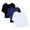 Black Soot/Patriot Blue/Vivid White, variant on Garanimals Toddler Girls Puff Long Sleeve Solid Tees, 3-Pack, Sizes 18M-5T